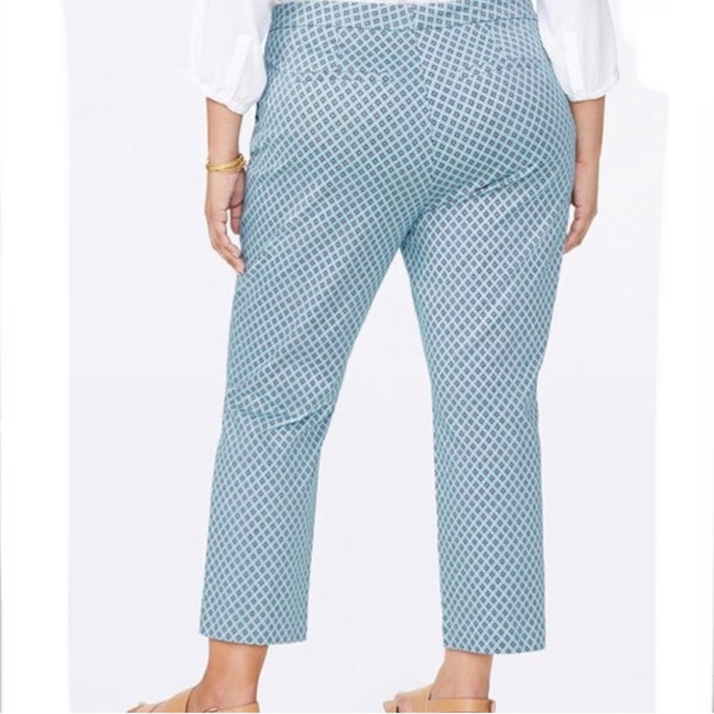 NYDJ Everyday Trouser Pants San Miguel Tile Blue Daisy - Picture 3 of 13